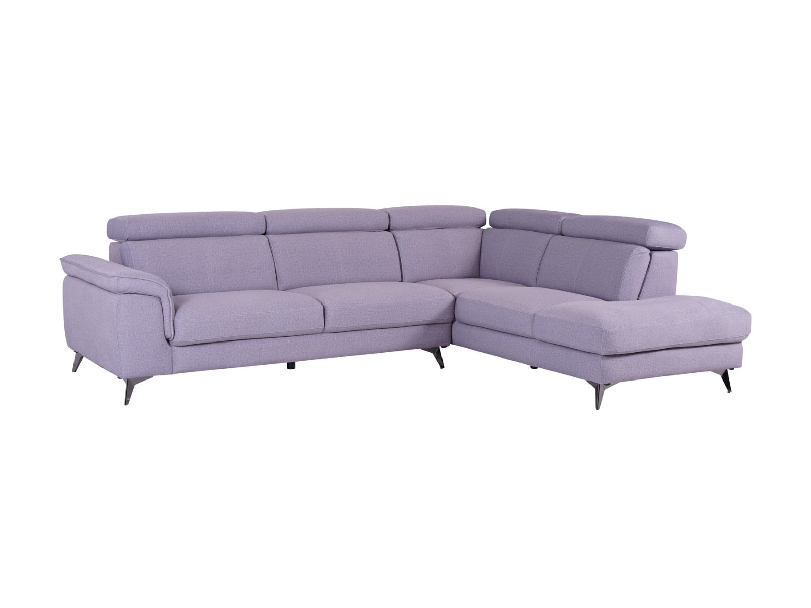 Matera Right Hand Facing Arm Open End Corner Sofa - Pearl Grey Fabric - Dante Furniture