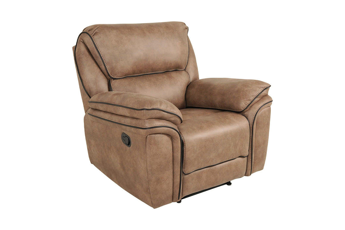 Monaco brown recliner armchair – side angle