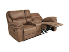 Monaco 2-Seater Console Recliner Sofa Brown