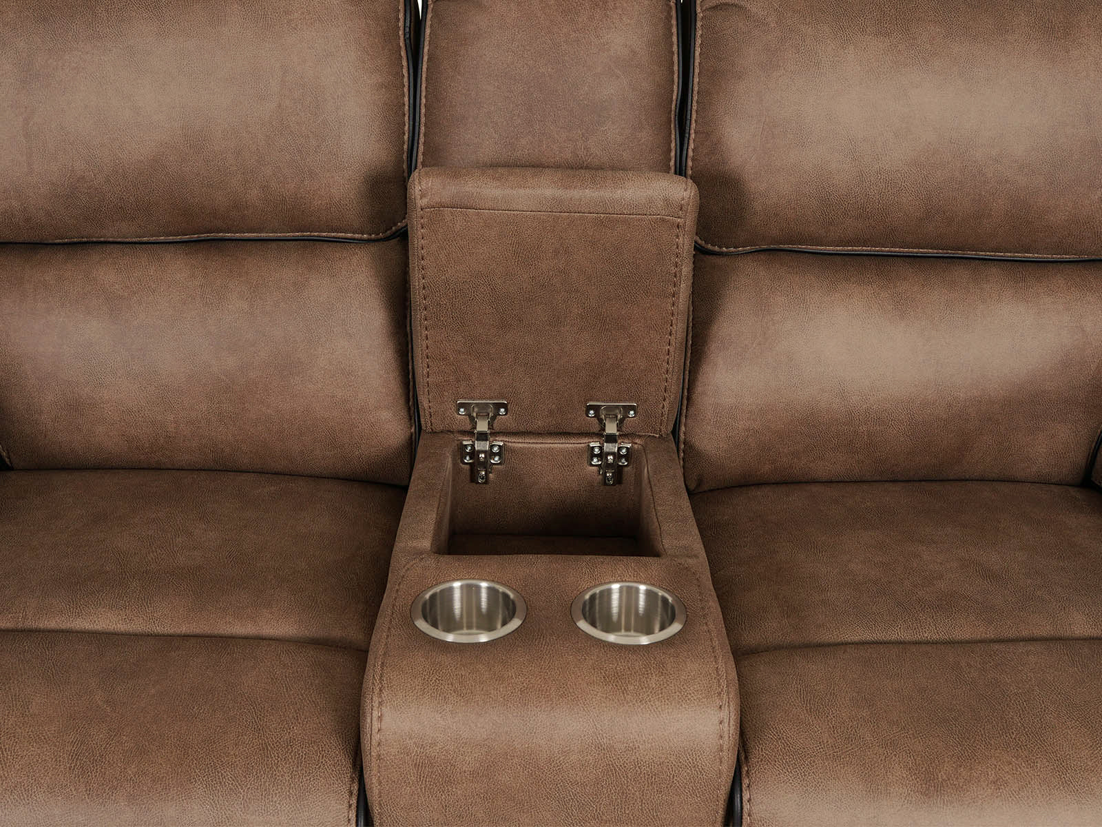 Monaco 2-Seater Console Recliner Sofa Brown