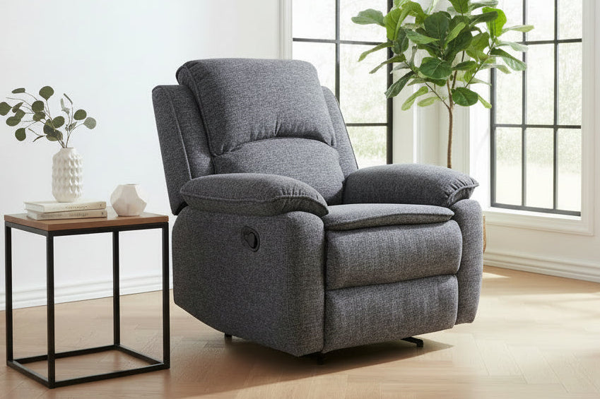 dante furniture bronte grey recliner armchair lifestyle picture