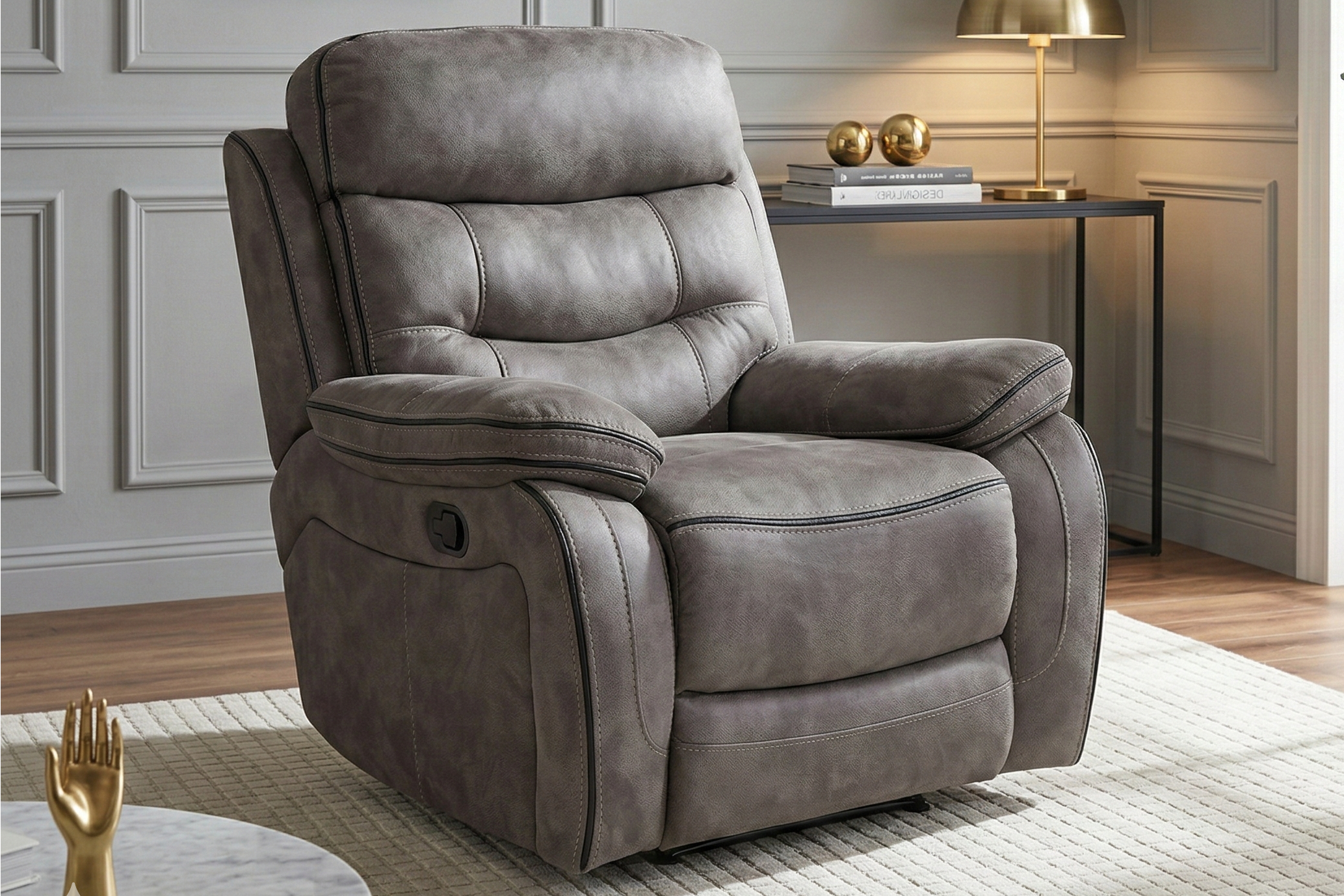 dante furniture noah manual recliner armchair grey lifestyle picture