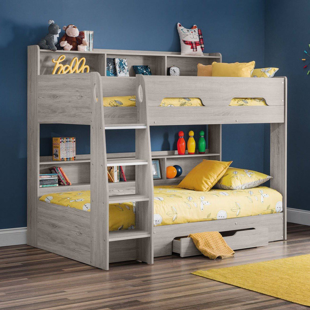 Orion Storage Bunk Bed 3ft Single in Grey Oak