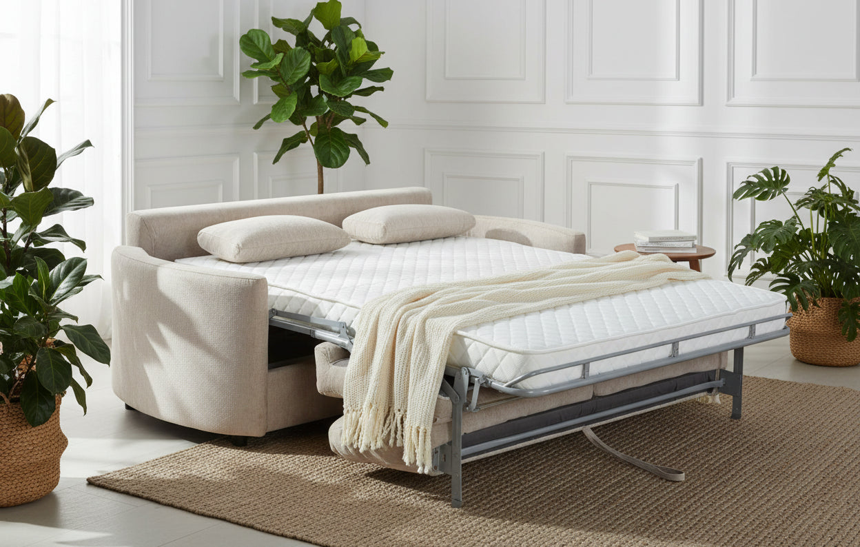 Abberton 2 Seater Sofa Bed - Beige - Dante Furniture