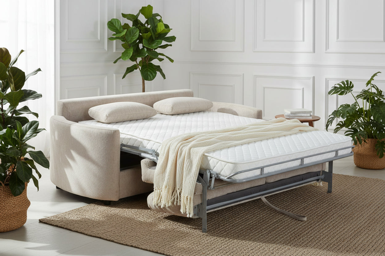 Abberton 2 Seater Sofa Bed - Beige - Dante Furniture