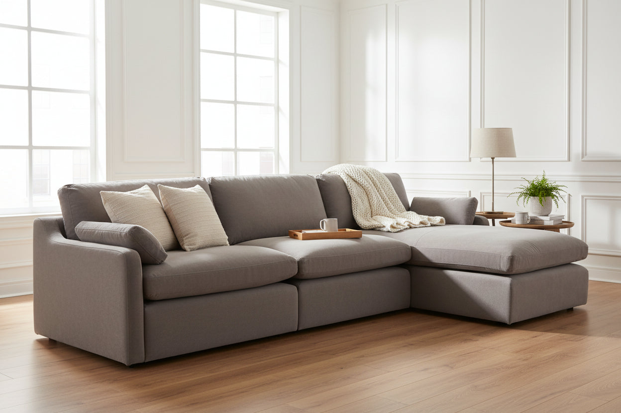 Andrea RHF Corner Sofa - Beige - Dante Furniture