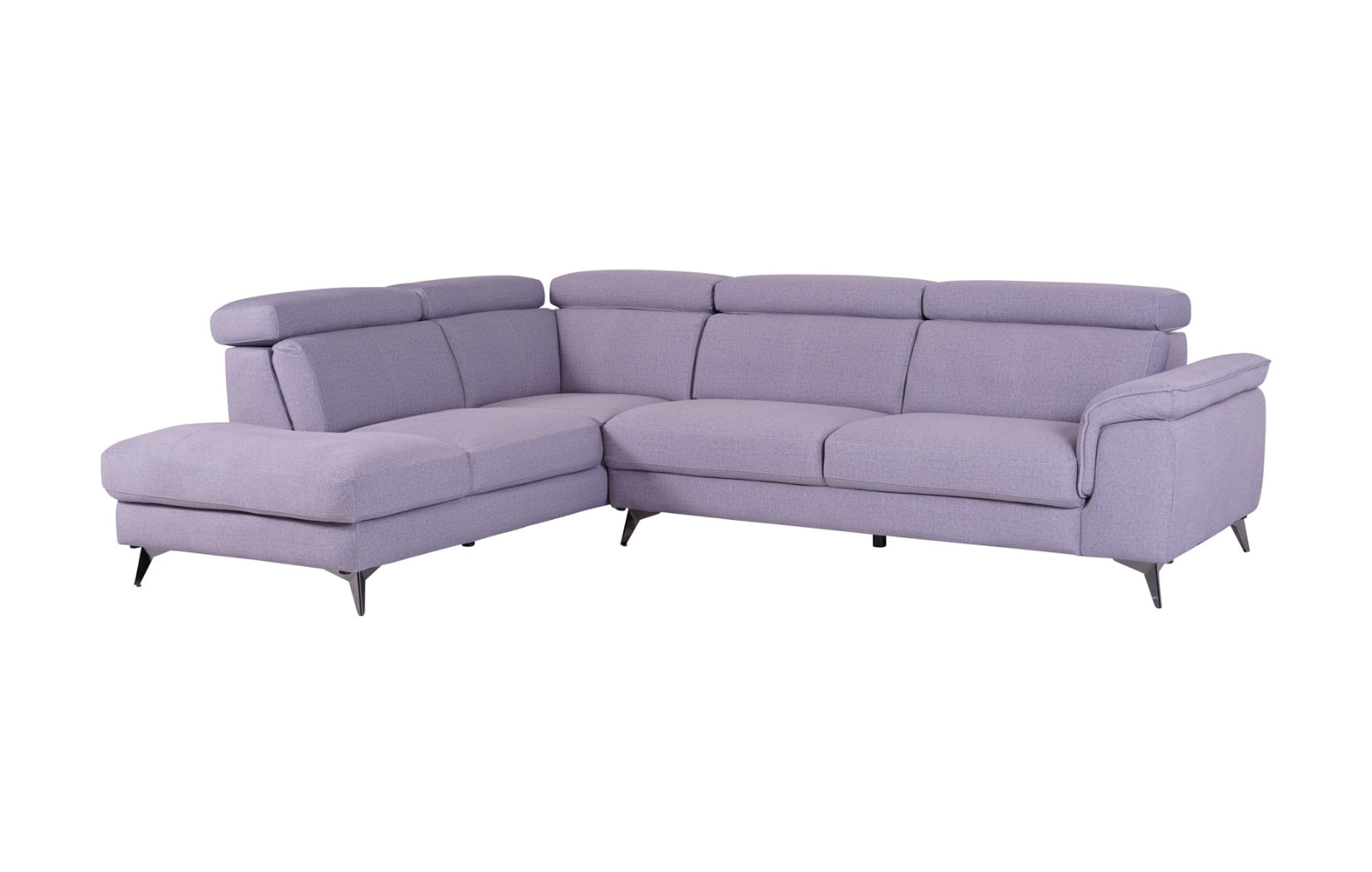 Matera Left Hand Facing Arm Open End Corner Sofa - Pearl Grey Fabric - Dante Furniture