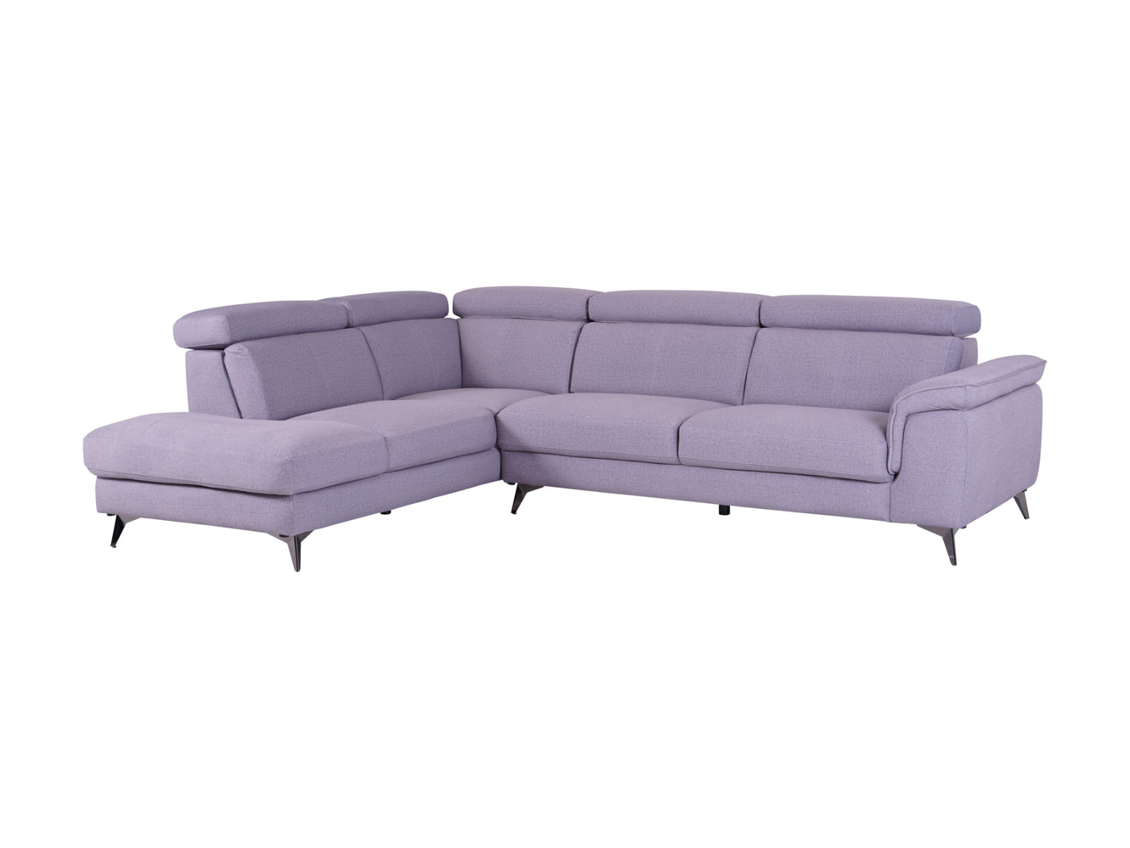 Matera Left Hand Facing Arm Open End Corner Sofa - Pearl Grey Fabric - Dante Furniture