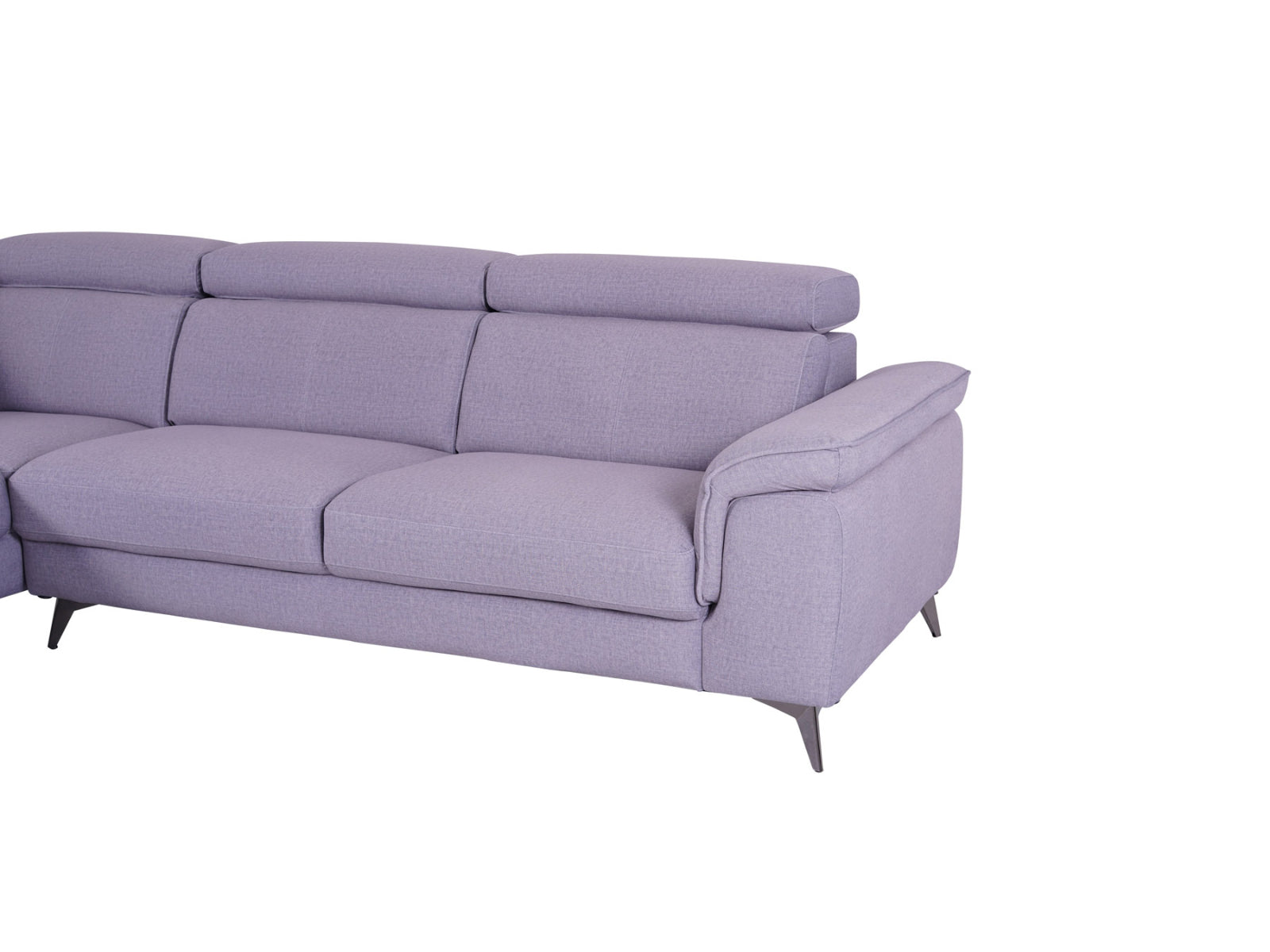 Matera Left Hand Facing Arm Open End Corner Sofa - Pearl Grey Fabric - Dante Furniture