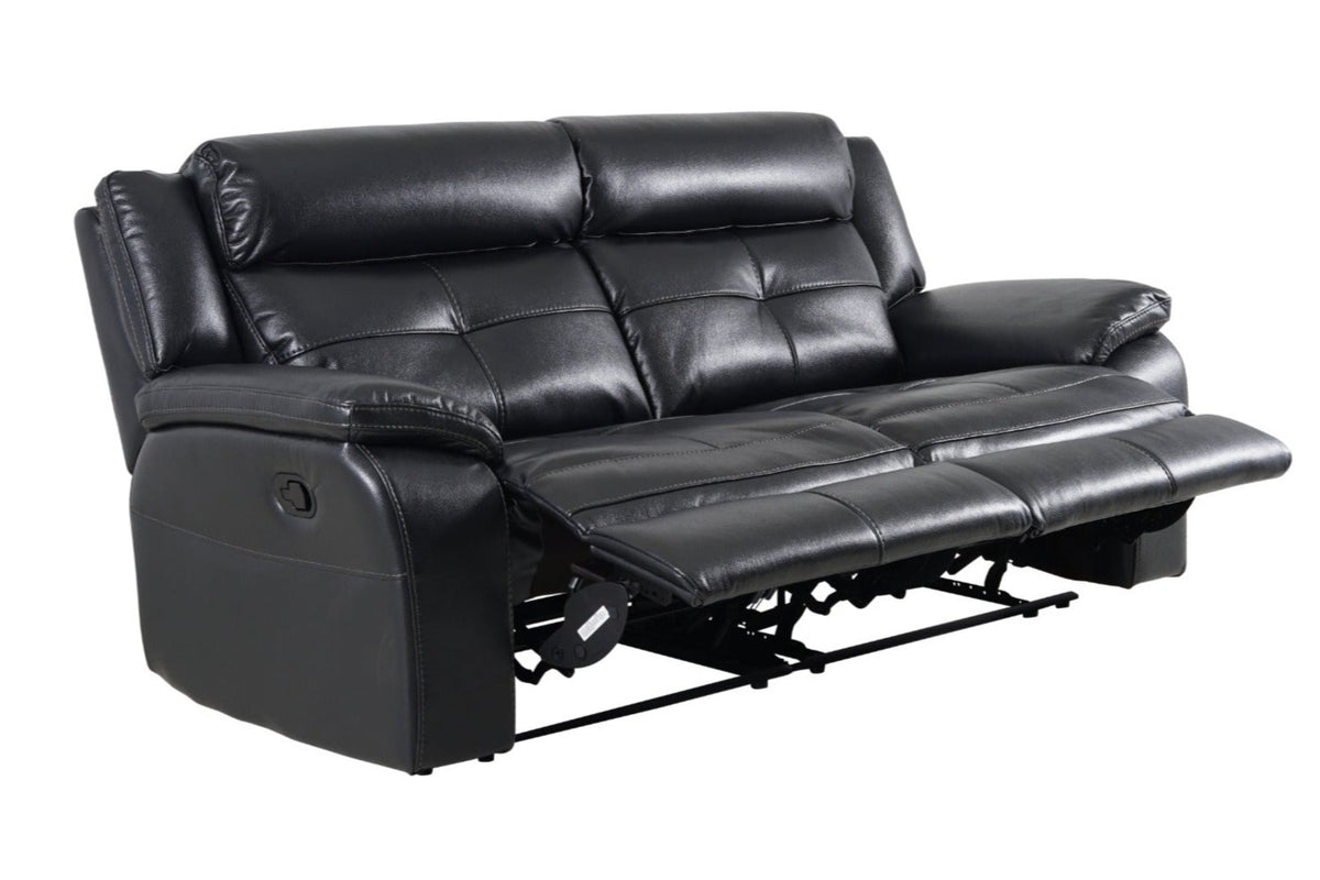 Langdale 3 Seater Recliner - Black - Dante Furniture