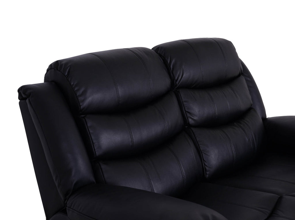 Roma 2 Seater Recliner - Black - Dante Furniture