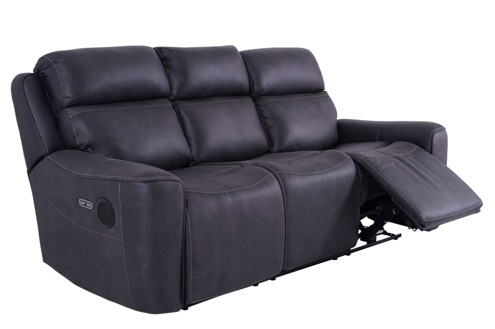 Eiger Grey 3 Seater Sofa Power Recliner - Dante Furniture