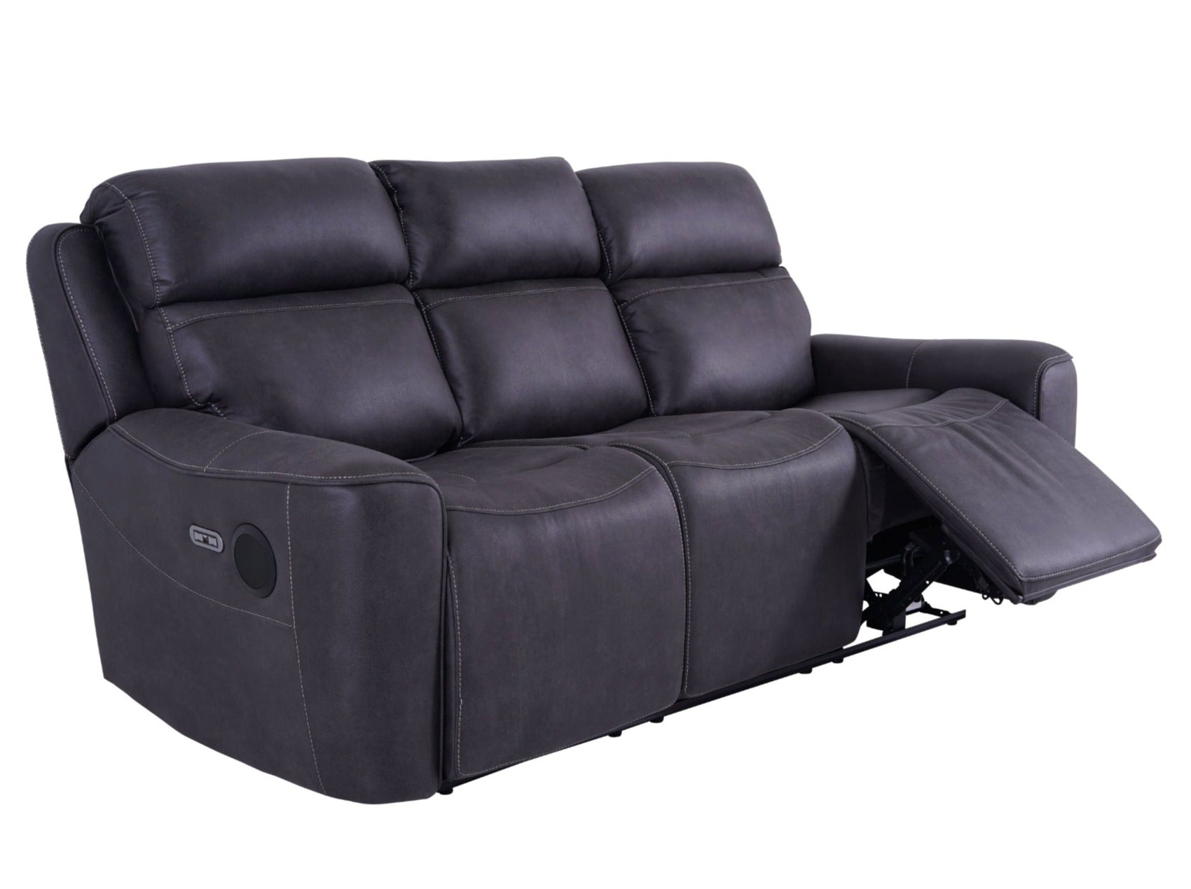 Eiger Grey 3 Seater Sofa Power Recliner - Dante Furniture