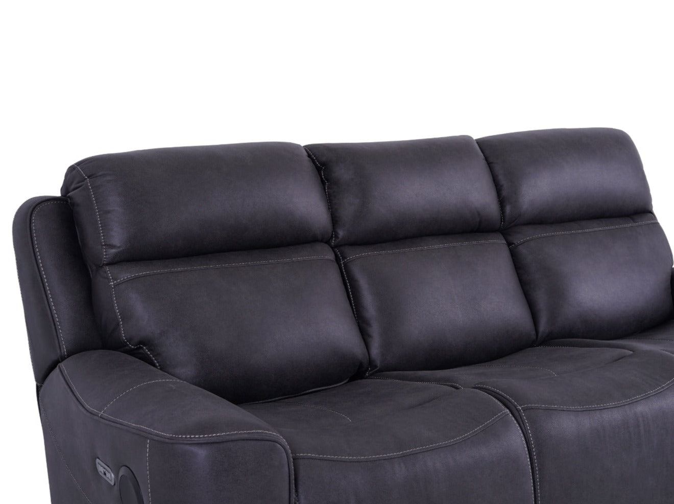 Eiger Grey 3 Seater Sofa Power Recliner - Dante Furniture