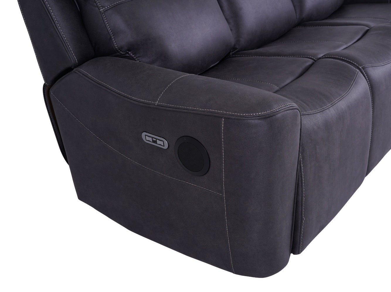 Eiger Grey 3 Seater Sofa Power Recliner - Dante Furniture