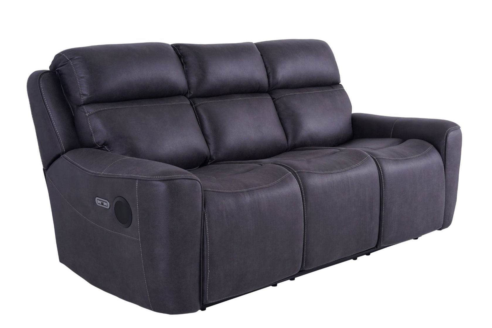 Eiger Grey 3 Seater Sofa Power Recliner - Dante Furniture
