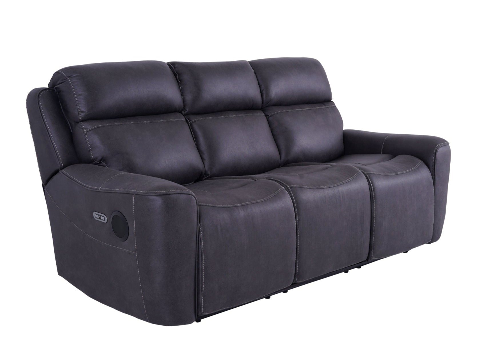 Eiger Grey 3 Seater Sofa Power Recliner - Dante Furniture