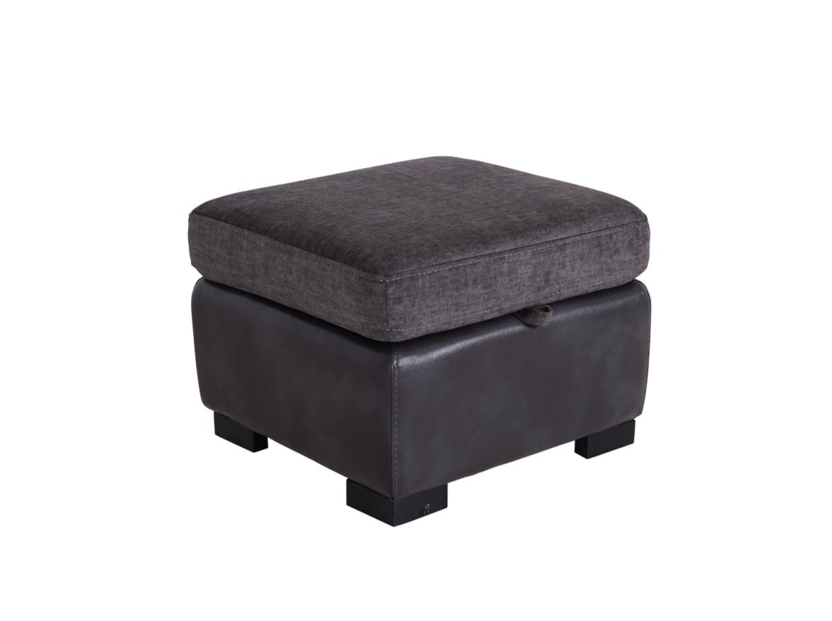 Brooklyn Storage Footstool Grey - Dante Furniture