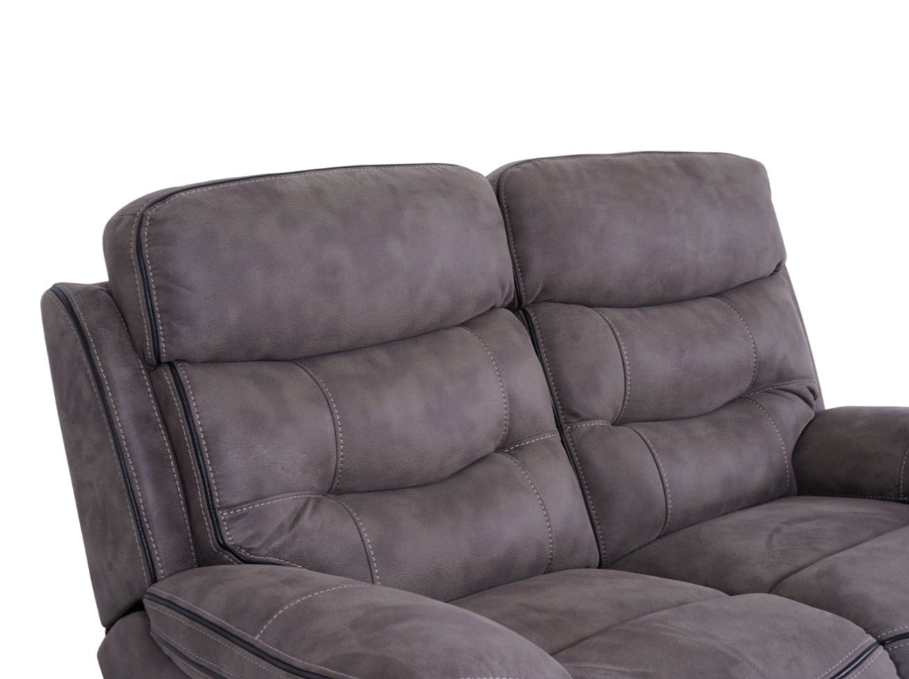Noah 2 Seater Grey Fabric Recliner Sofa - Dante Furniture
