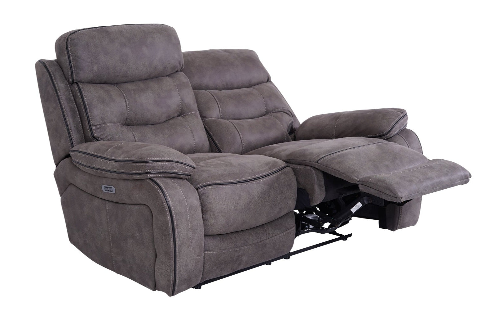 Noah 2 Seater Grey Fabric Recliner Sofa - Dante Furniture
