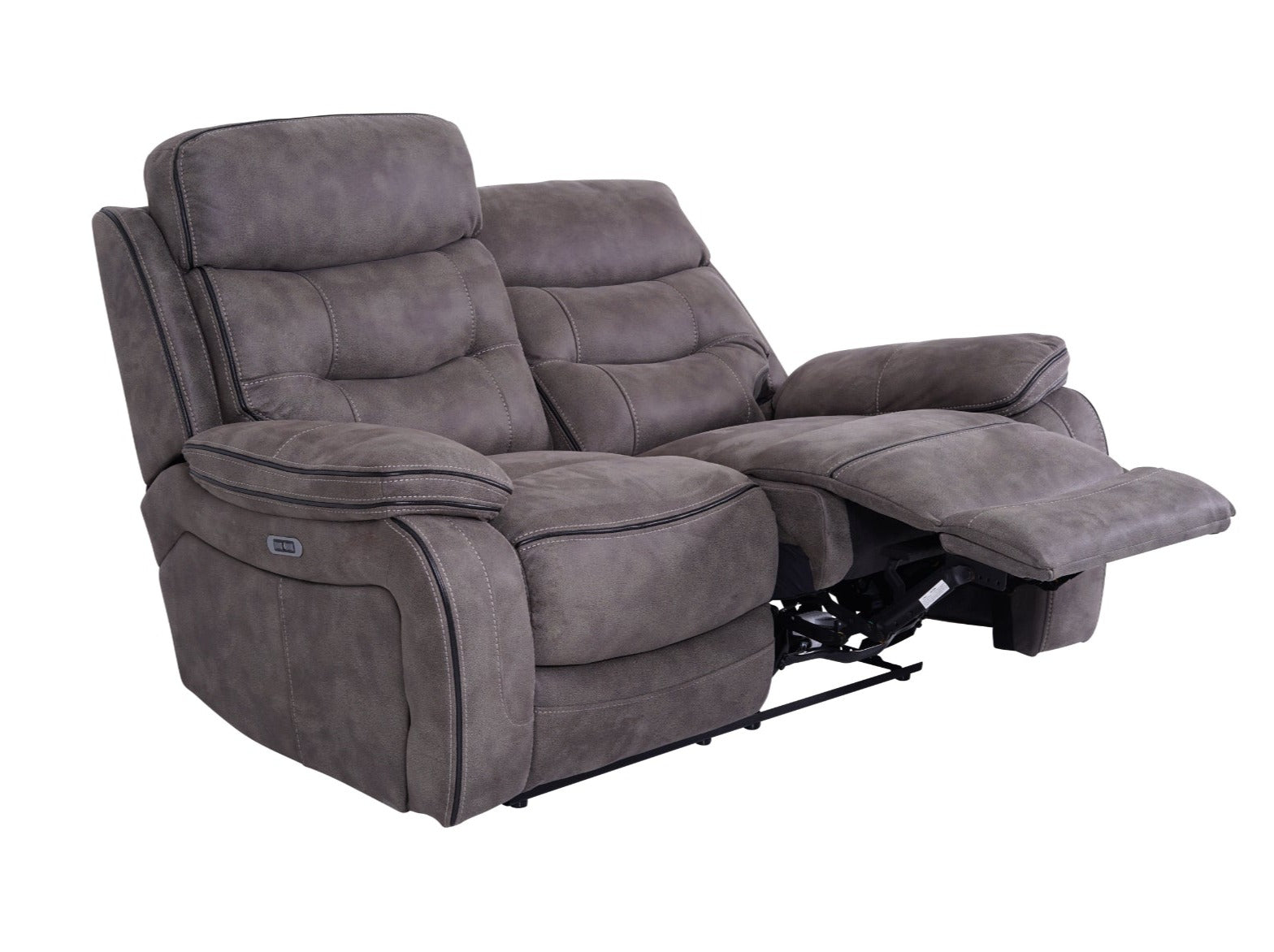 Noah 2 Seater Grey Fabric Recliner Sofa - Dante Furniture