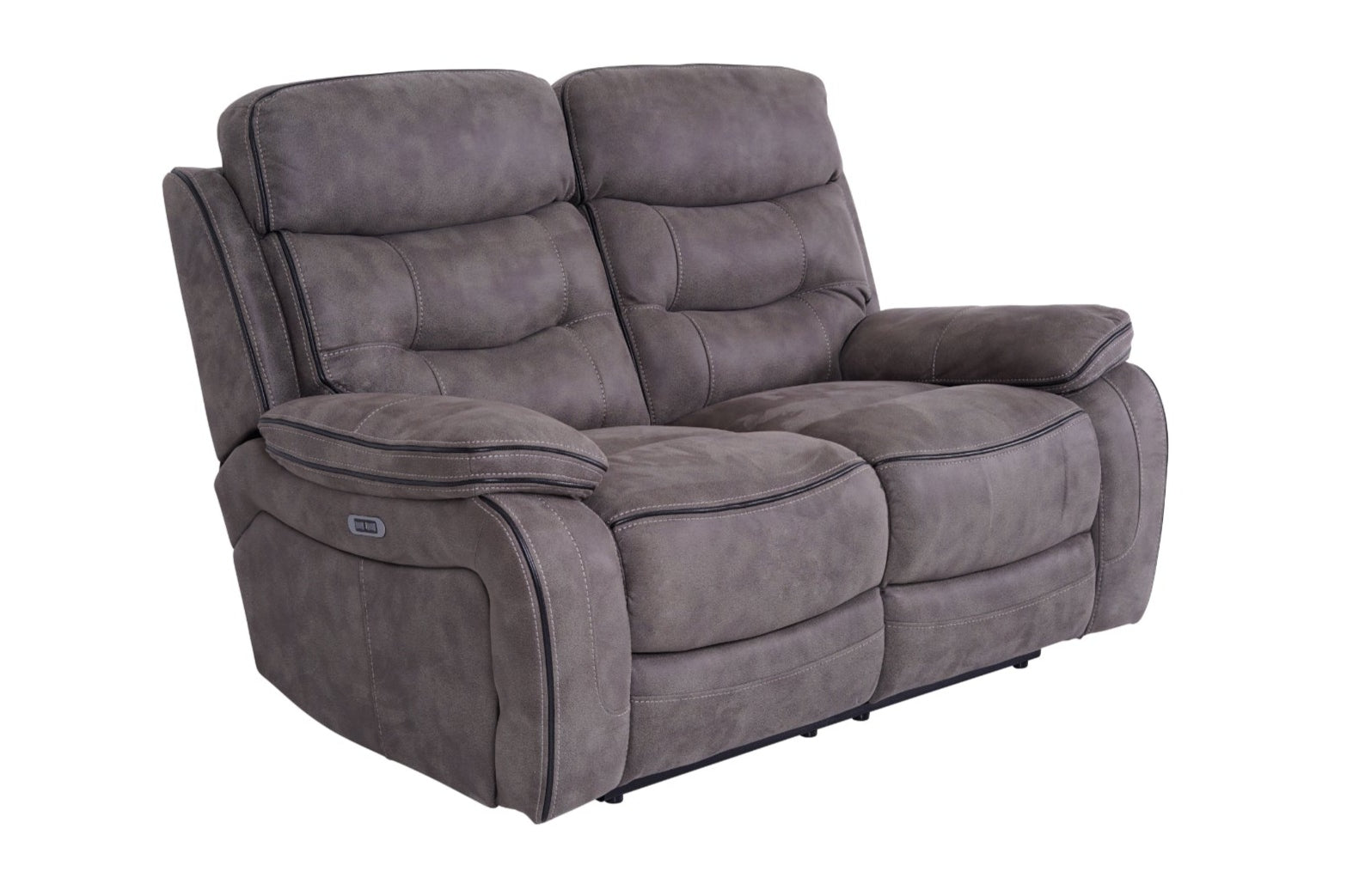 Noah 2 Seater Grey Fabric Recliner Sofa - Dante Furniture