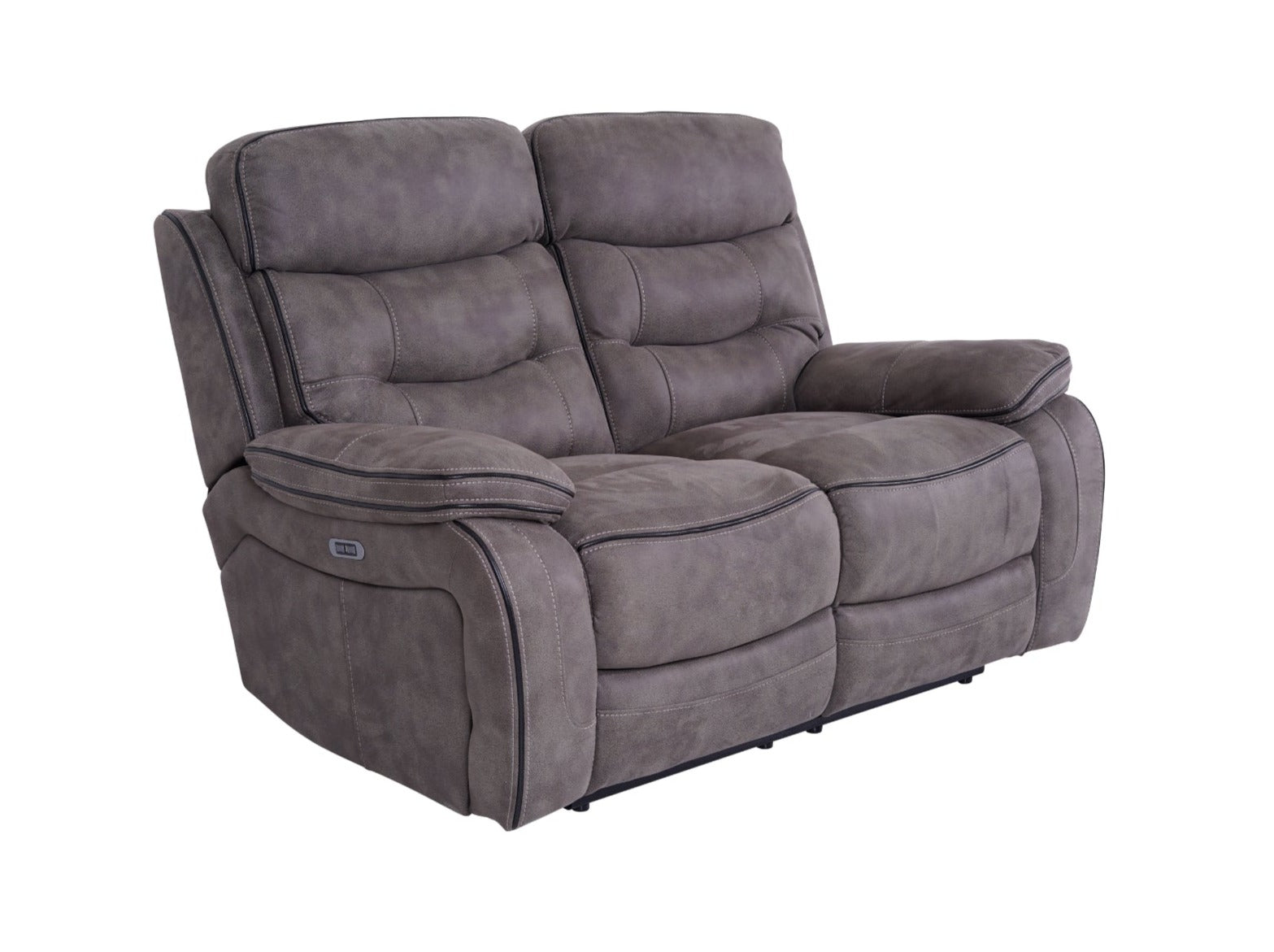 Noah 2 Seater Grey Fabric Recliner Sofa - Dante Furniture