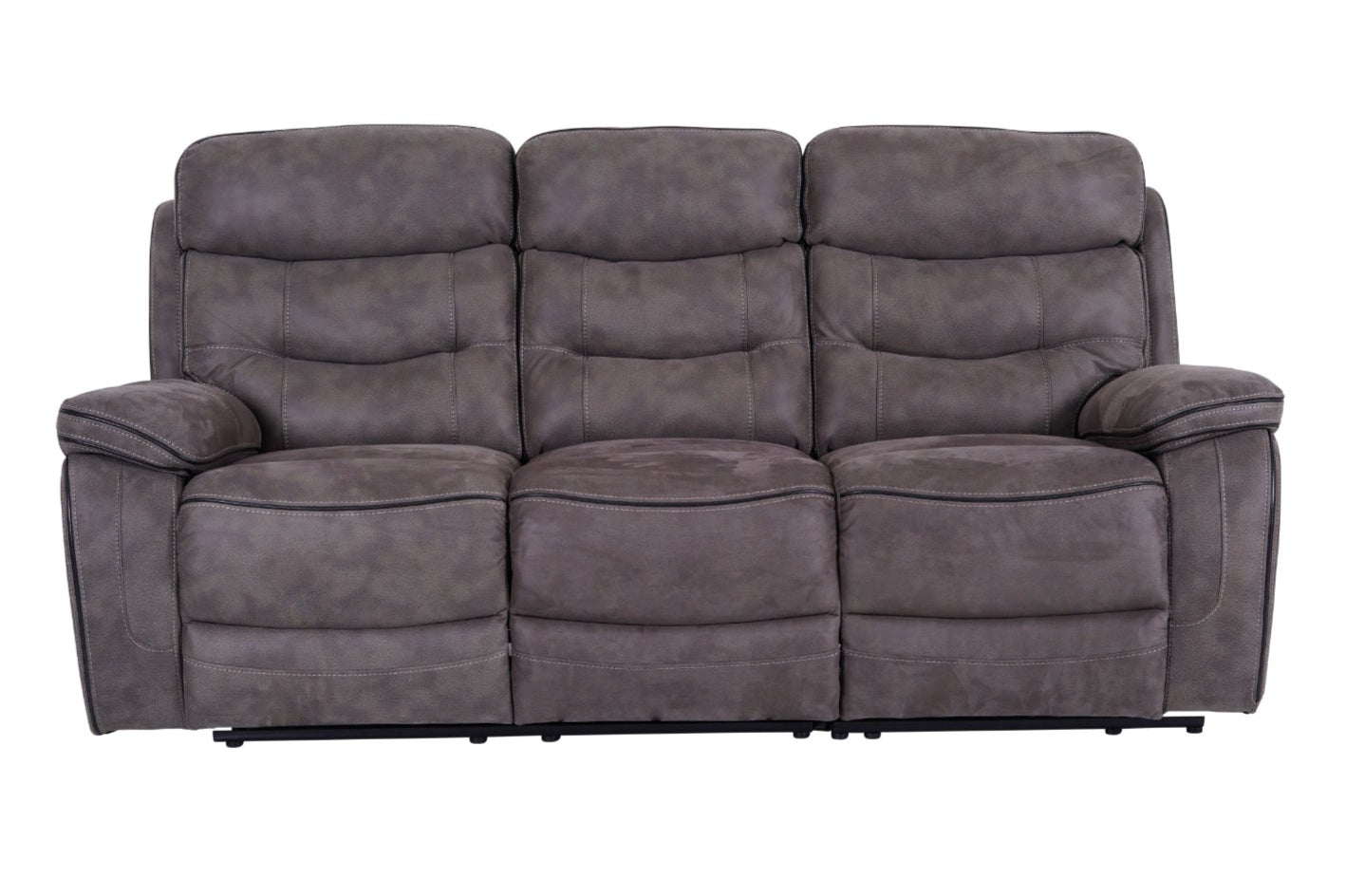 Noah 3 Seater Grey Fabric Recliner Sofa - Dante Furniture
