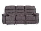Noah 3 Seater Grey Fabric Recliner Sofa - Dante Furniture
