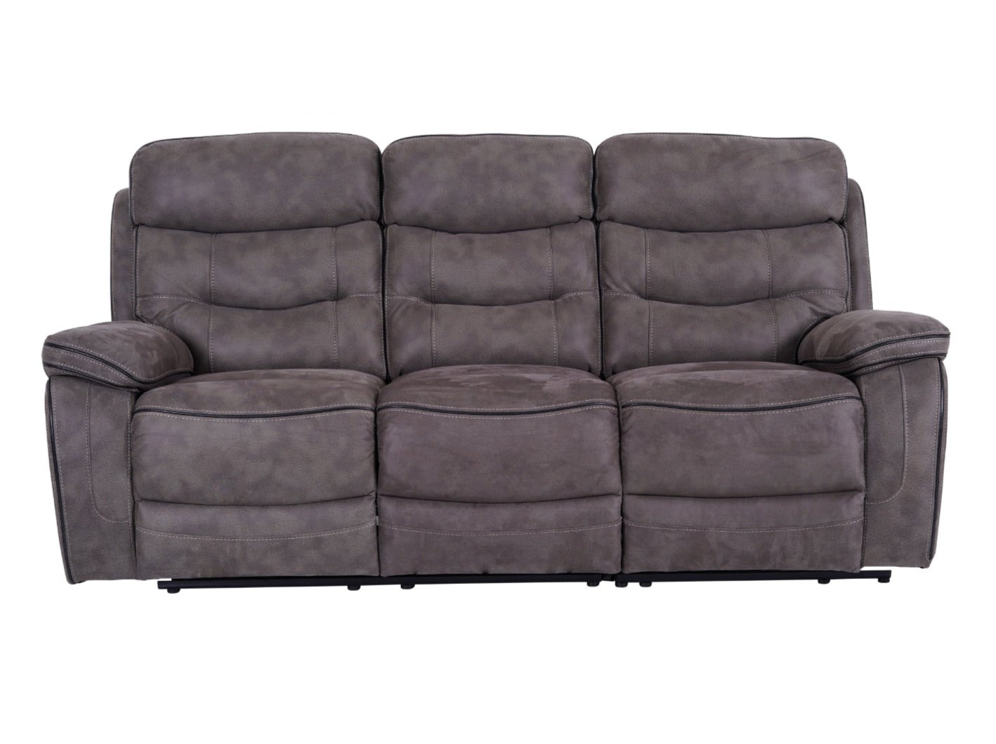 Noah 3 Seater Grey Fabric Recliner Sofa - Dante Furniture