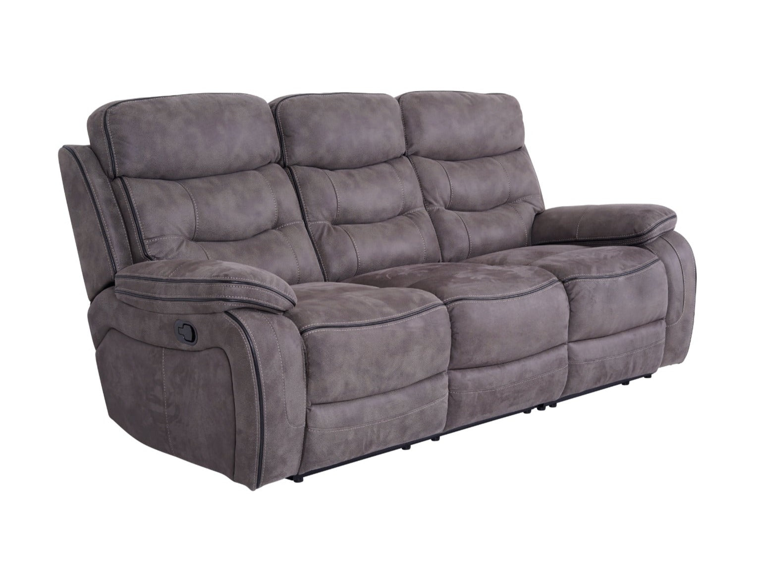 Noah 3 Seater Grey Fabric Recliner Sofa - Dante Furniture