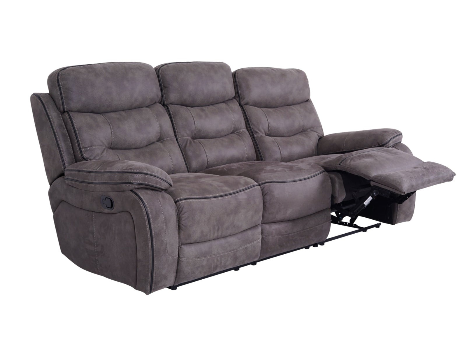 Noah 3 Seater Grey Fabric Recliner Sofa - Dante Furniture