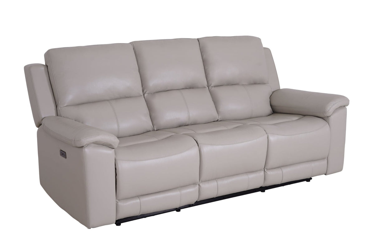 Valdez 3 Seater Power Recliner Cream - Dante Furniture
