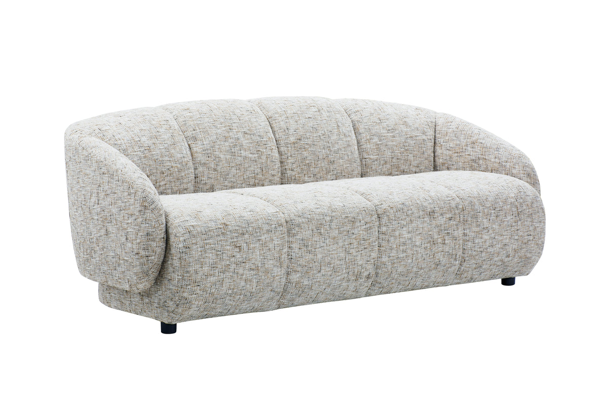 Santorini beige 3 seater sofa – side angle