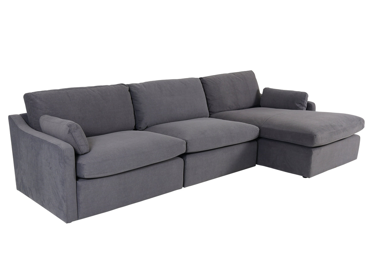 sleek right-hand-facing corner sofa