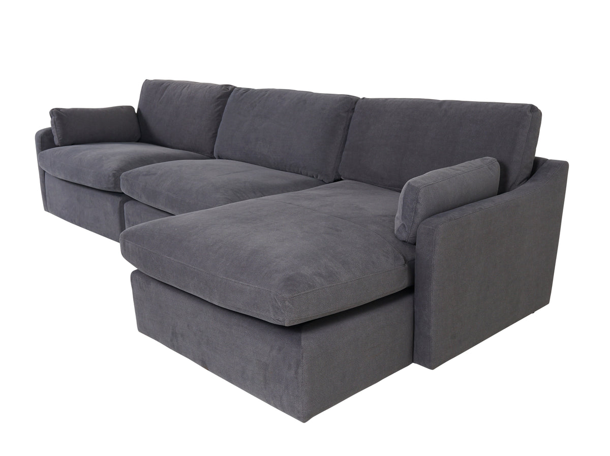 sleek right-hand-facing corner sofa