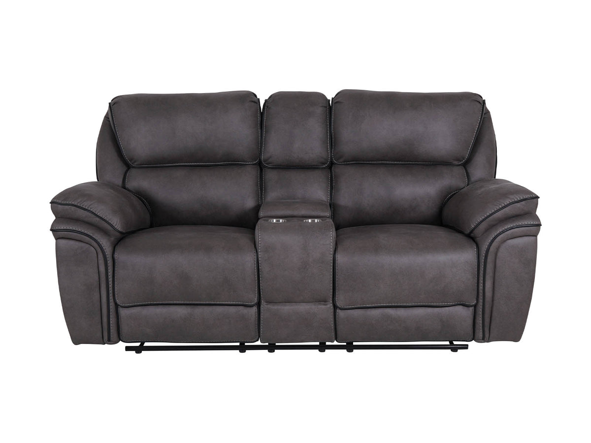 Monaco 2 Seater Console Recliner Sofa Grey 
