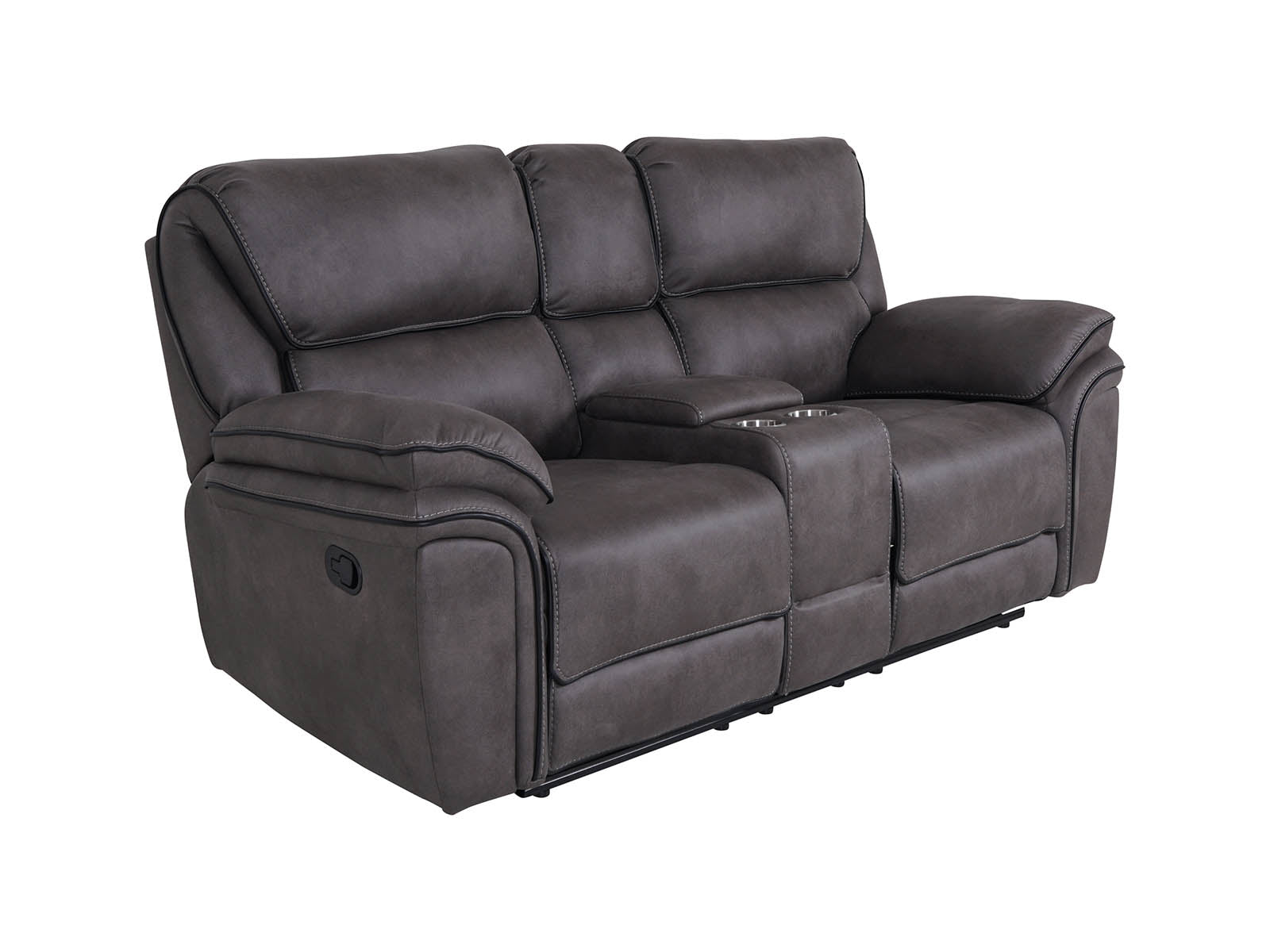 Monaco 2 Seater Console Recliner Sofa Grey | Dante Furniture
