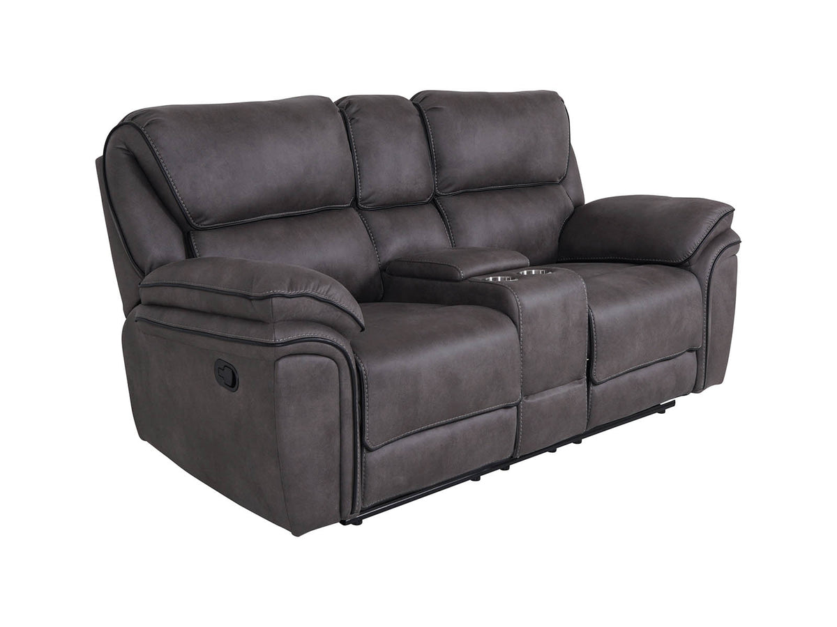 Monaco 2 Seater Console Recliner Sofa Grey 