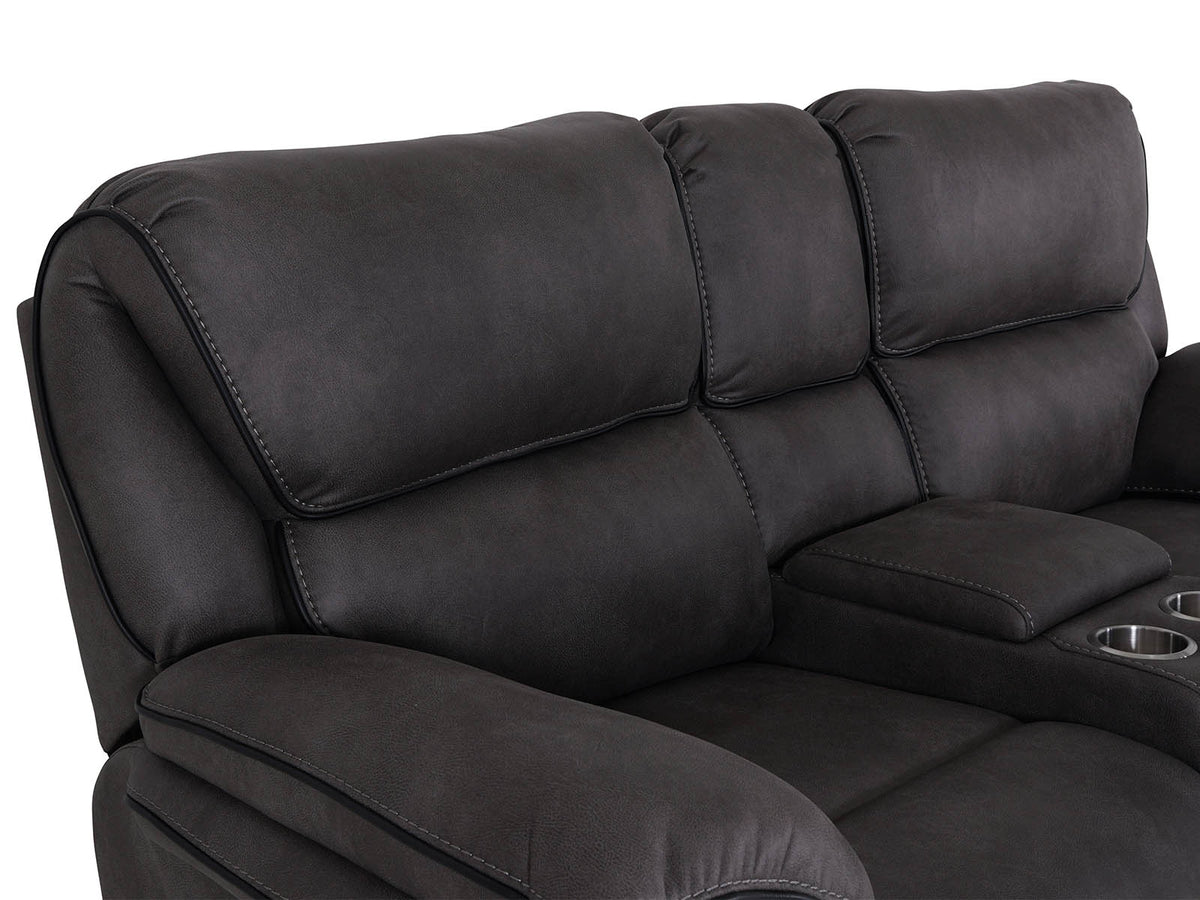 Monaco 2 Seater Console Recliner Sofa Grey 