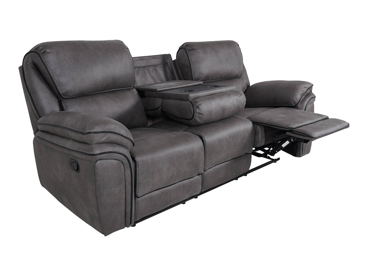  grey 3-seater recliner sofa
