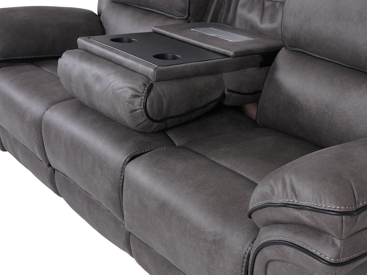  grey 3-seater recliner sofa