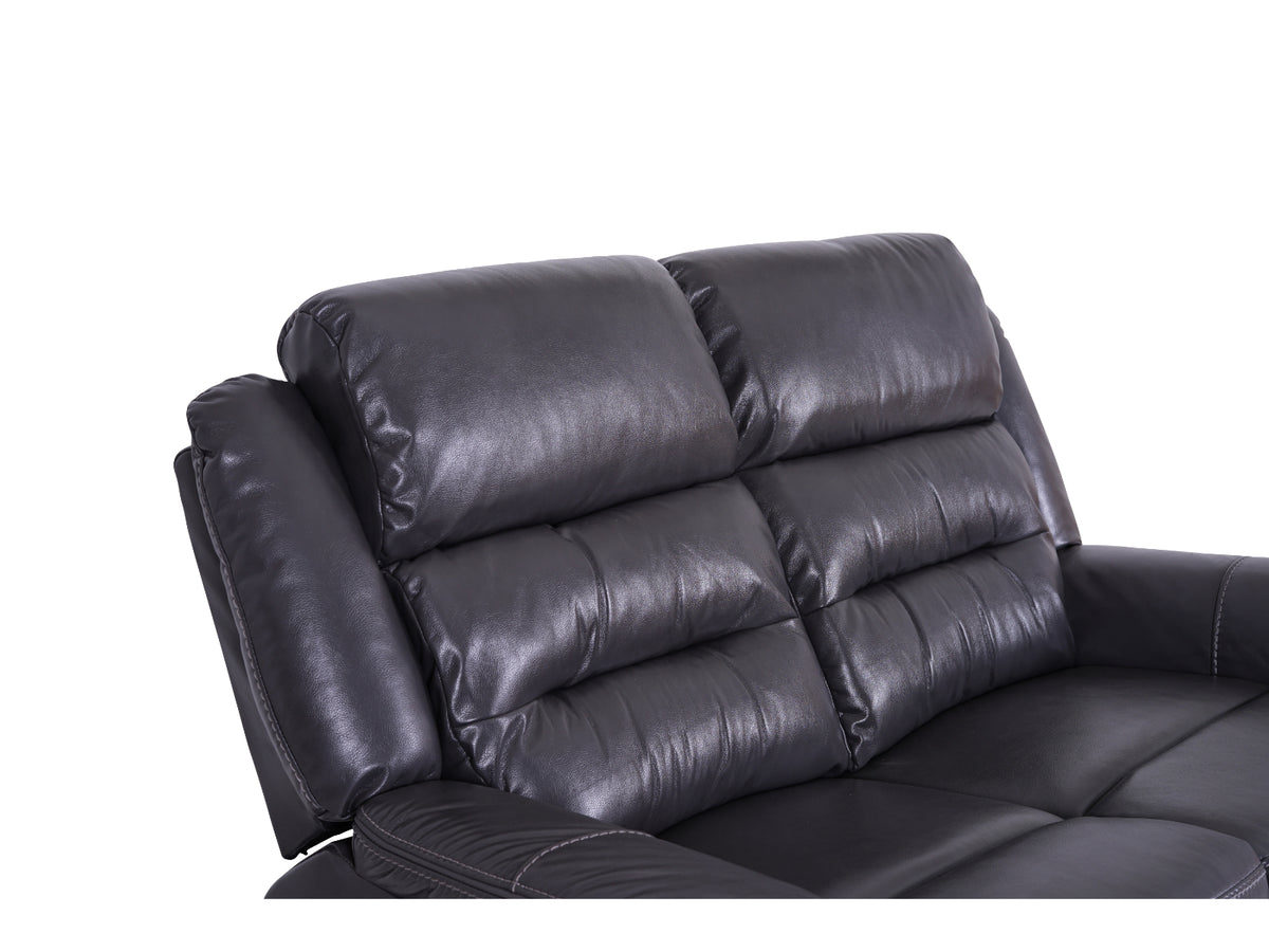 Turin 2 Seater Leather Recliner Sofa - Grey - Dante Furniture
