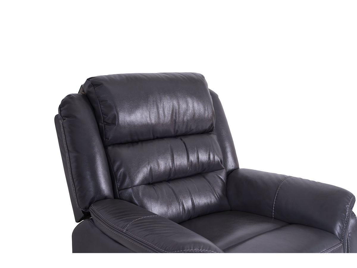 Turin Leather Recliner Armchair - Grey - Dante Furniture