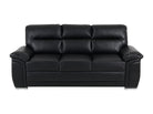 Ravenna 3 Seater Leather Sofa - Black - Dante Furniture - 1