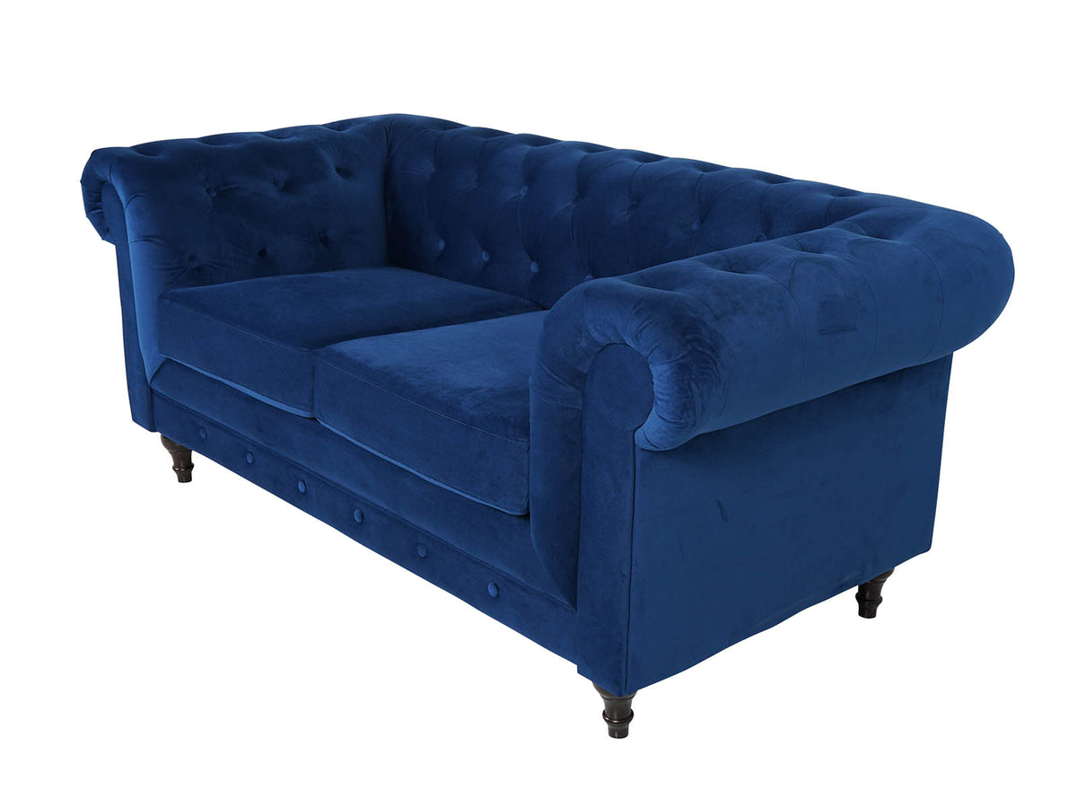 Chesterfield 2 Seater Sofa - Plush Blue - Dante Furniture - image 4