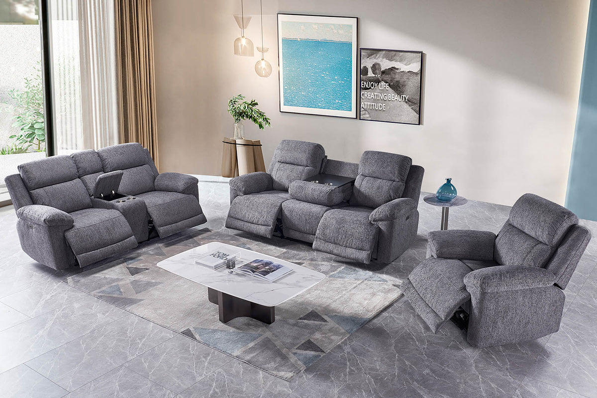 Lyla Power Recliner Armchair - Grey - Dante Furniture