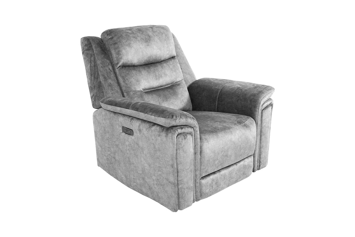 Berlin Power Recliner Armchair - Light Grey - Dante Furniture