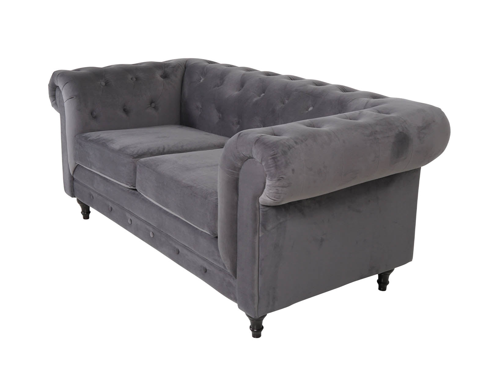 Chesterfield 2 Seater - Plush Grey - Dante Furniture