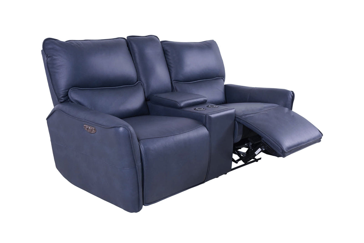 Gracie 2 Seater Smart Sofa Power Recliner With Console - Midnight Blue - Dante Furniture